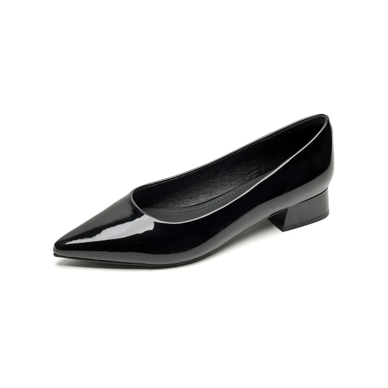 Damen elegante Pumps mit spitzem Zehenbereich und komfortablem Blockabsatz