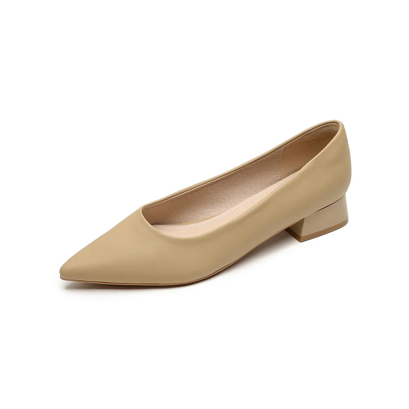 Damen elegante Pumps mit spitzem Zehenbereich und komfortablem Blockabsatz