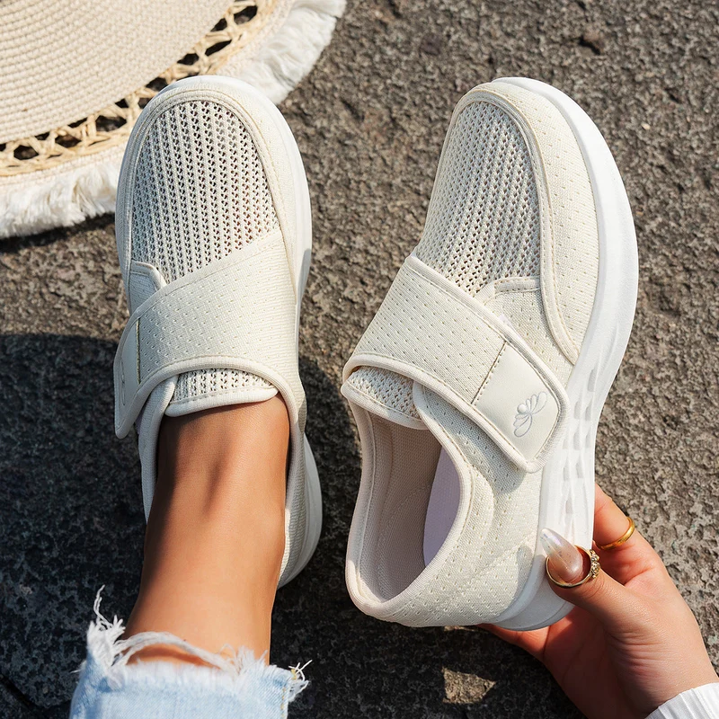 Damen sportliche und atmungsaktive Slipper mit Klettverschluss Nord Taschen