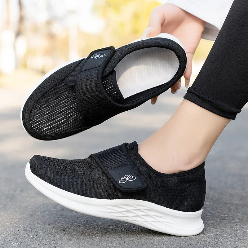Damen sportliche und atmungsaktive Slipper mit Klettverschluss Nord Taschen