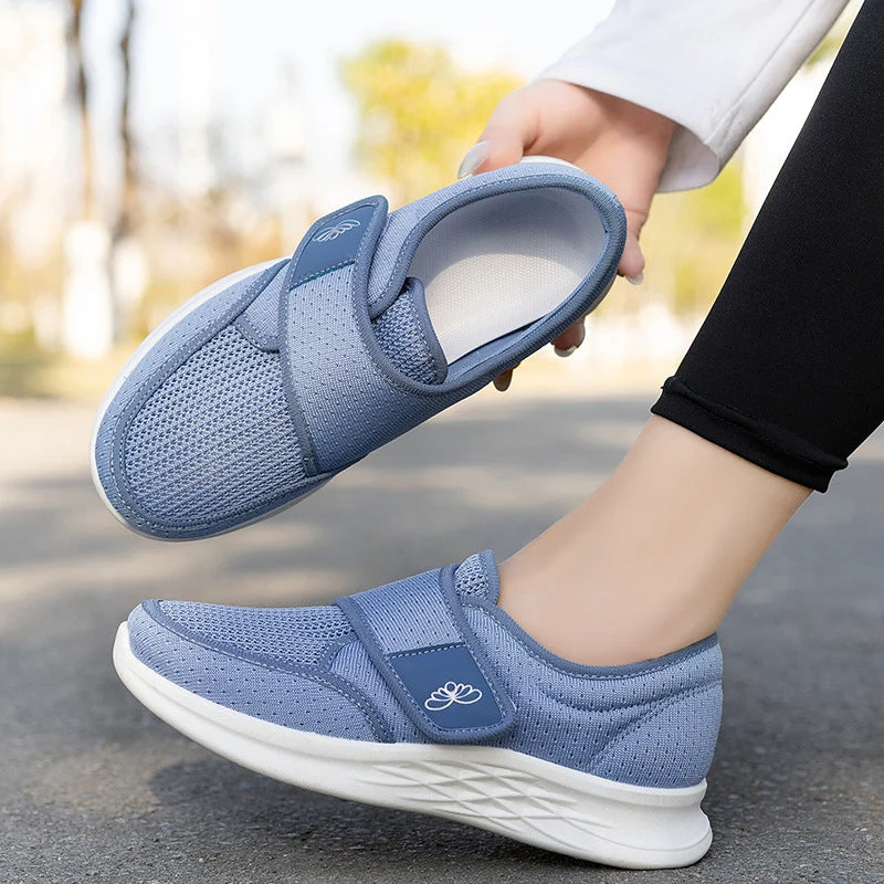 Damen sportliche und atmungsaktive Slipper mit Klettverschluss Nord Taschen