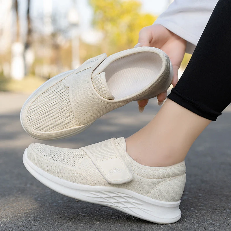 Damen sportliche und atmungsaktive Slipper mit Klettverschluss Nord Taschen