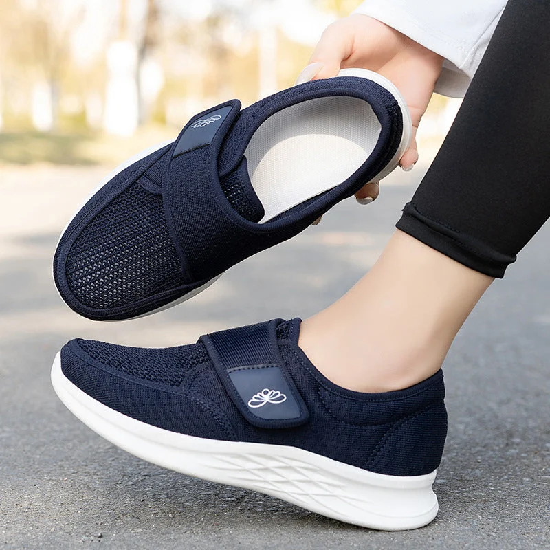 Damen sportliche und atmungsaktive Slipper mit Klettverschluss Nord Taschen