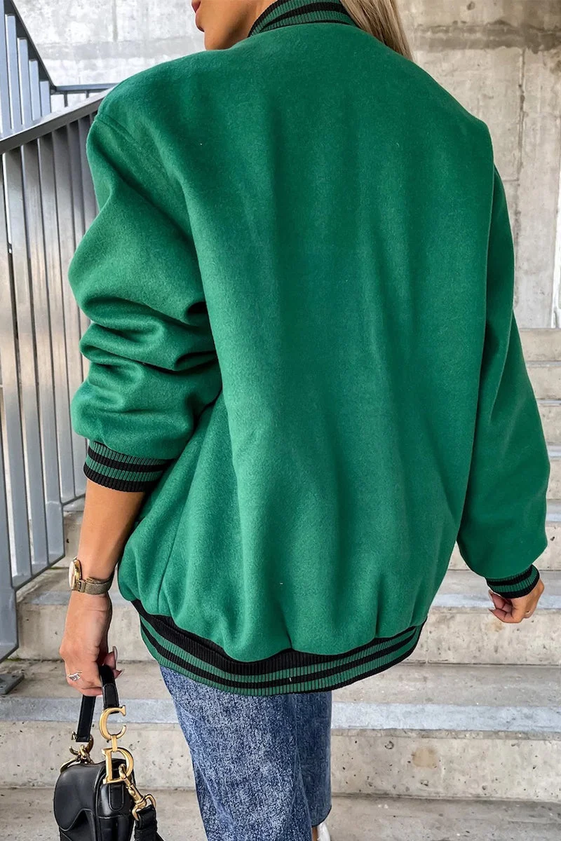 Nord Taschen | Street Color Block Buckle Kontrast O Neck Jacke(4 Farben)