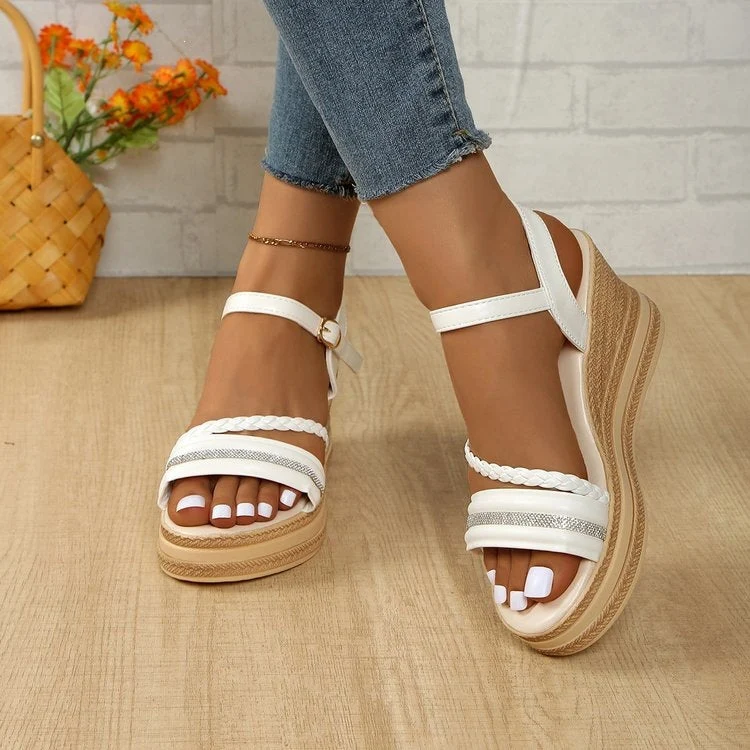 Damen Wedge-Sandalen mit elegantem Riemendesign