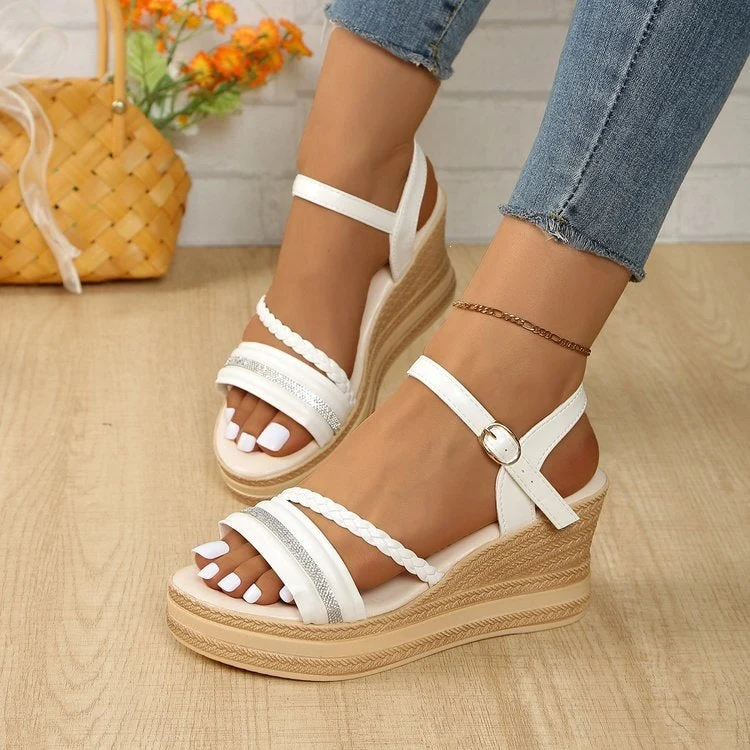 Damen Wedge-Sandalen mit elegantem Riemendesign