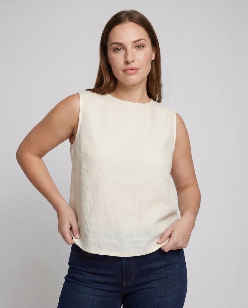 Damen luftiges ärmelloses Oberteil mit minimalistischer Silhouette