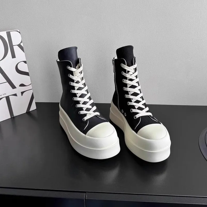 Damen High-Top Plateau Sneakers mit Reißverschluss