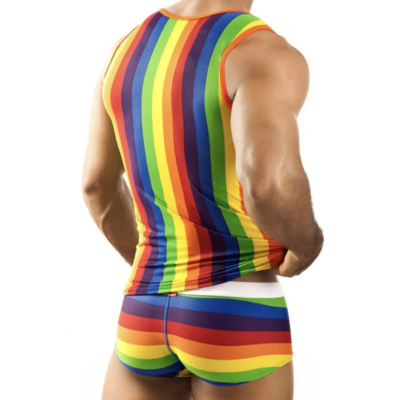 Herren nan figurbetontes Rundhals-Tanktop aus Stretchjersey mit körpernaher Passform
