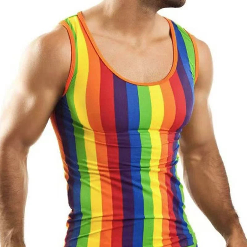 Herren nan figurbetontes Rundhals-Tanktop aus Stretchjersey mit körpernaher Passform