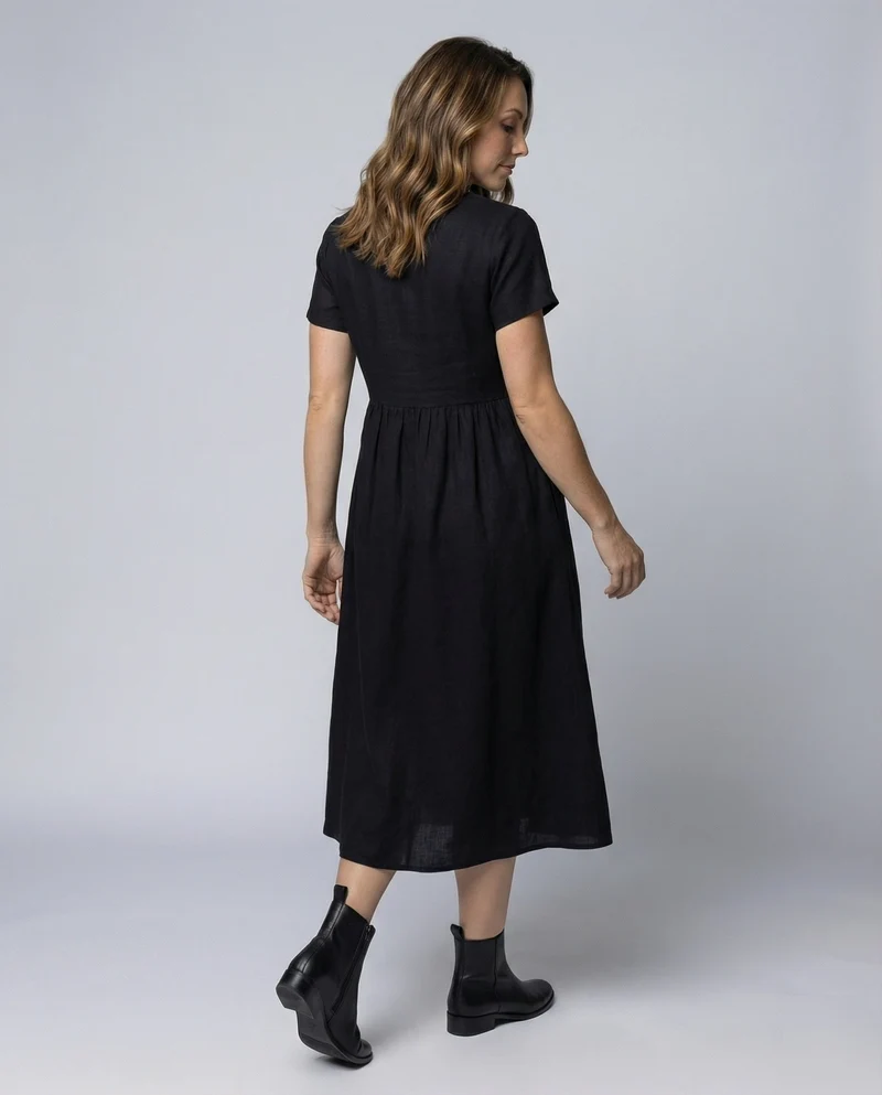 Damen legeres Strand-Sommerkleid mit Empire-Naht