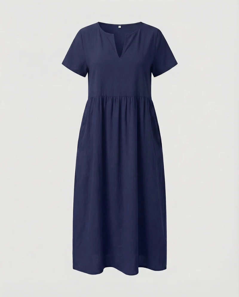 Damen legeres Strand-Sommerkleid mit Empire-Naht