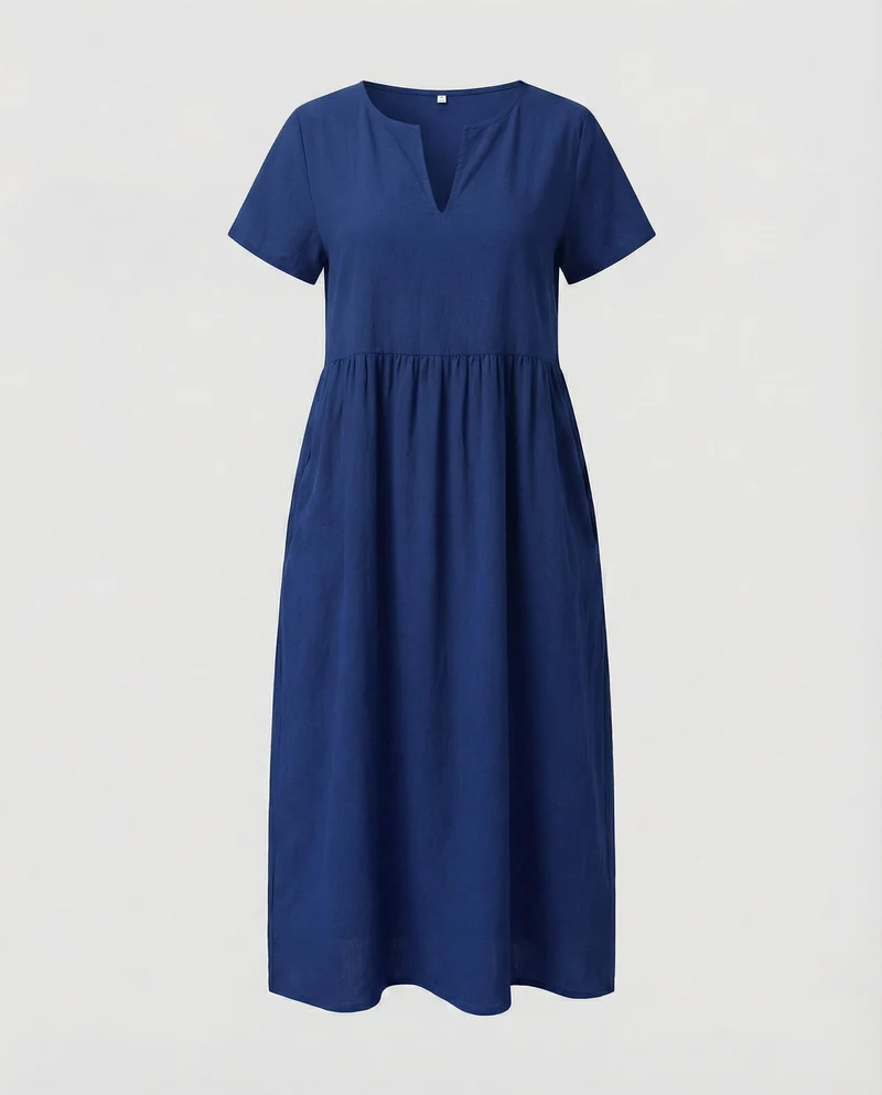 Damen legeres Strand-Sommerkleid mit Empire-Naht