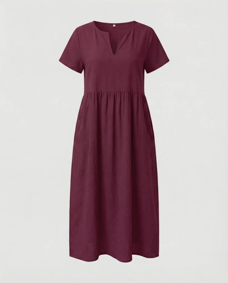 Damen legeres Strand-Sommerkleid mit Empire-Naht