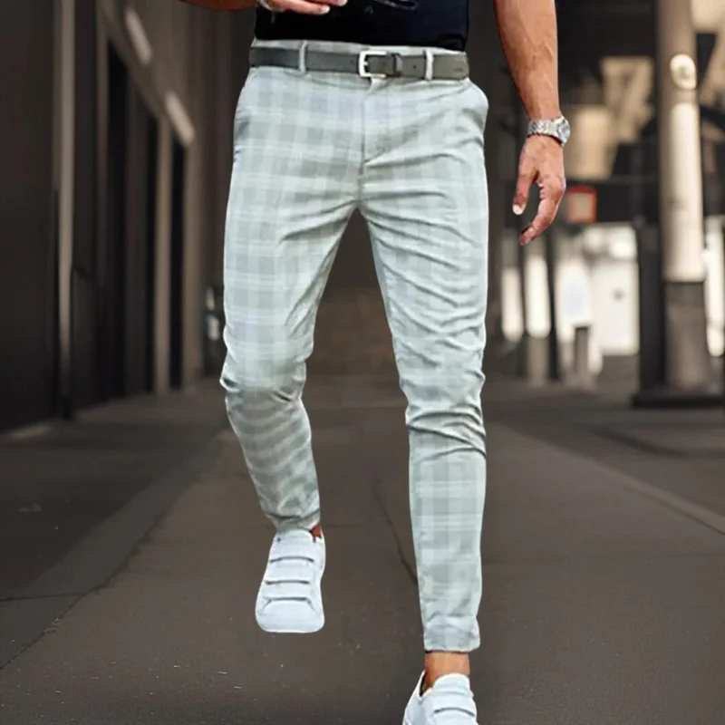 Nord Taschen | Chinos Slim Fit Baumwollmischung Karomuster Vollständig Smart Lässig