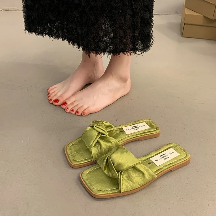 Damen modische Sandalen mit dekorativem Schleifenakzent und rutschfester Sohle