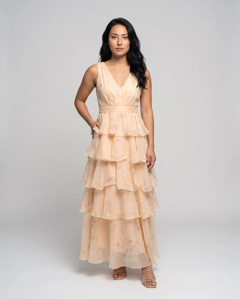 Damen Abendkleid mit elegantem Schichten-Design Nord Taschen
