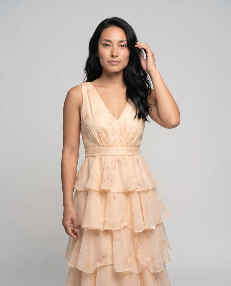 Damen Abendkleid mit elegantem Schichten-Design Nord Taschen