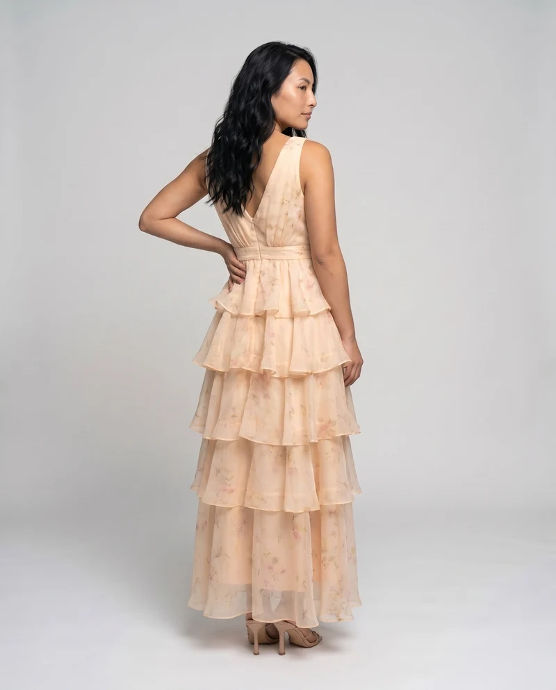 Damen Abendkleid mit elegantem Schichten-Design Nord Taschen