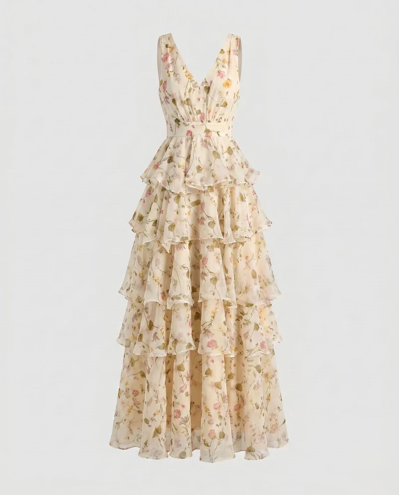 Damen Abendkleid mit elegantem Schichten-Design Nord Taschen