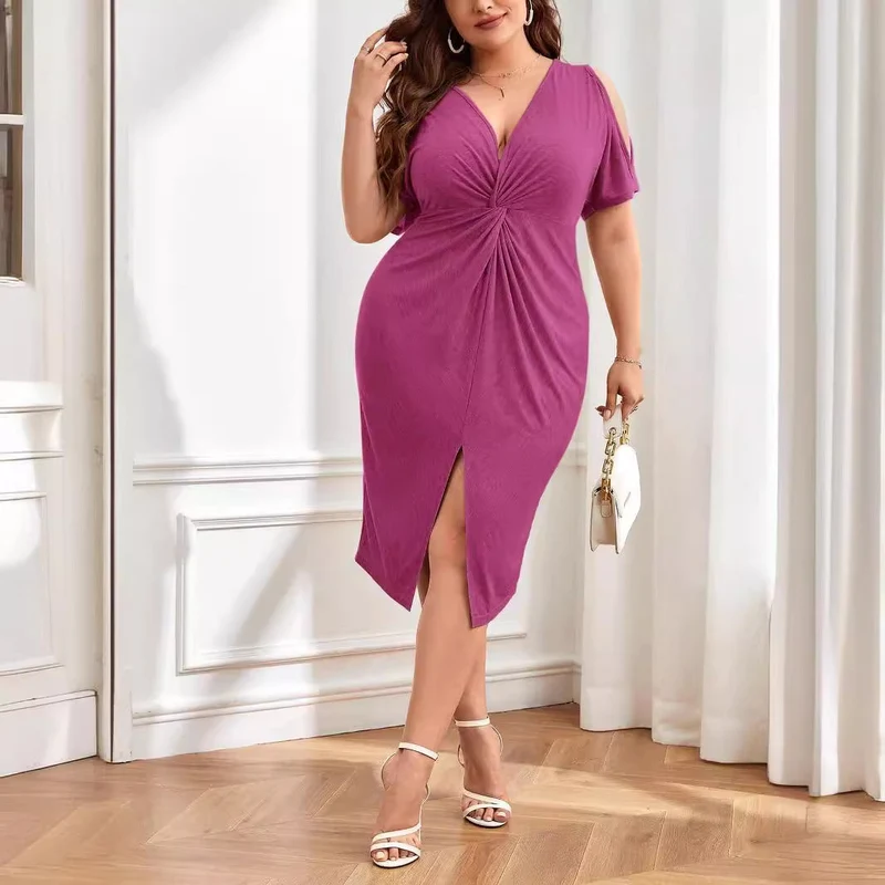 Damen Wickelkleid mit raffiniertem V-Ausschnitt und Trend-Details Nord Taschen