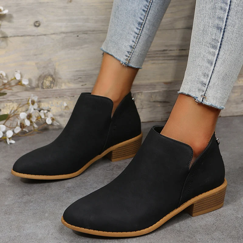 Damen elegante Stiefeletten mit modischem Reißverschluss und komfortablem Fußbett Nord Taschen