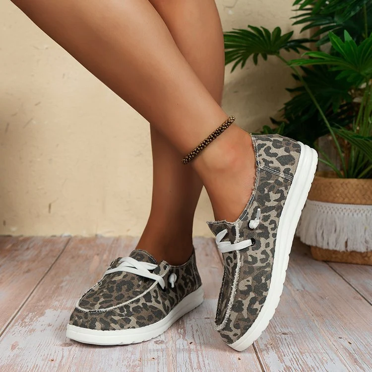 Damen nan Segeltuch-Mokassin-Sneaker mit elastischer Schnürung gepolstertem Komfortfußbett und profilierter Gummisohle