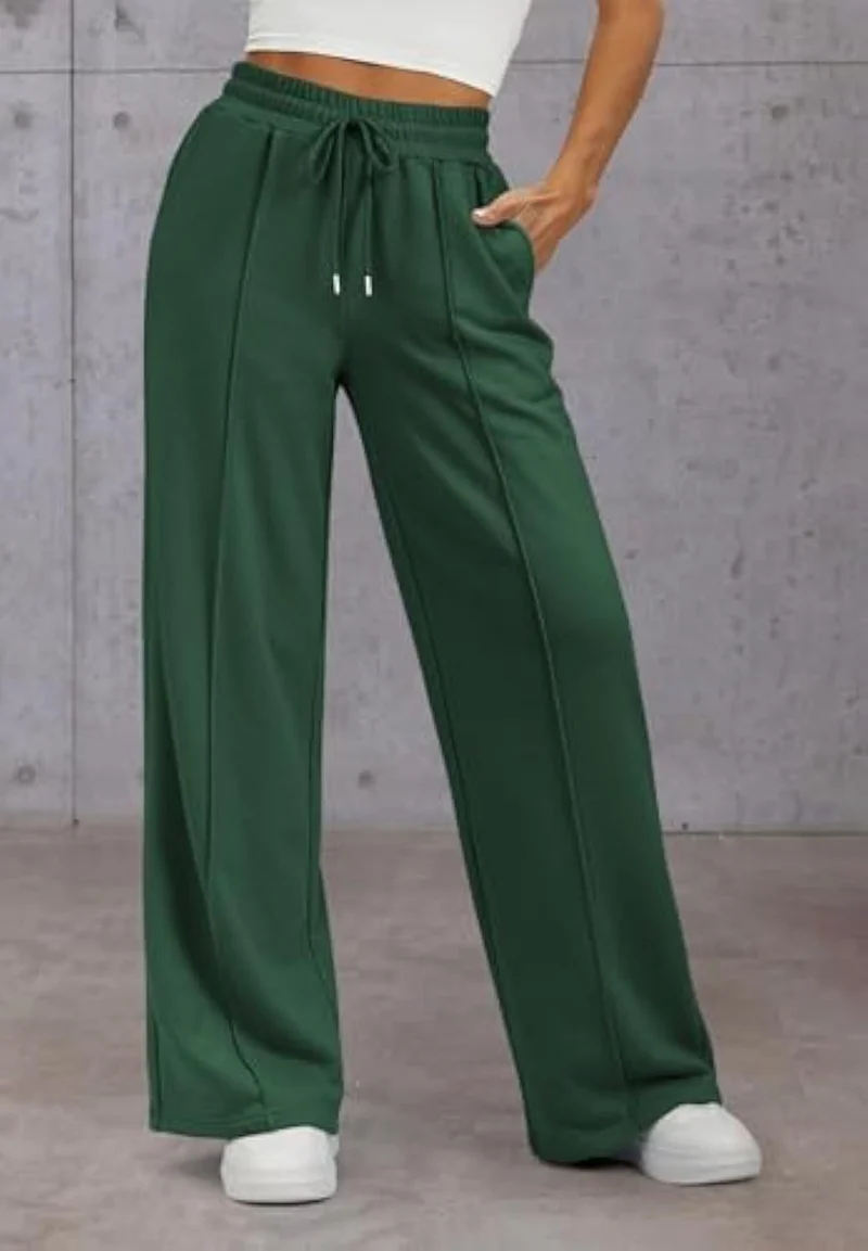 Damen Komfortable Weite Sweatpants mit elastischem Bund und praktischen Taschen