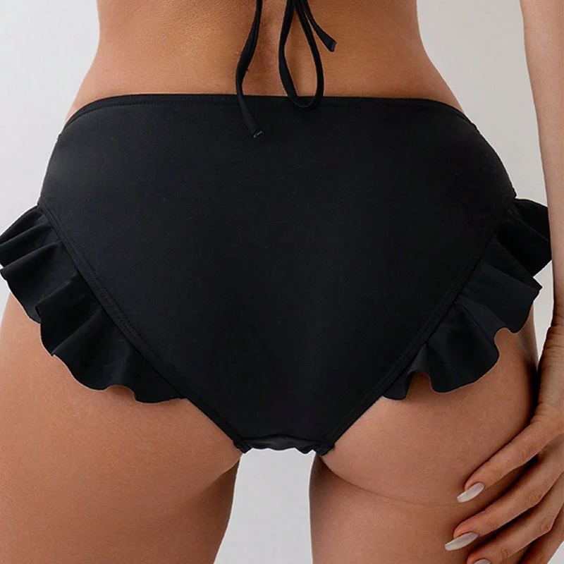 Damen Bikini-Höschen mit verspieltem Rüschendesign