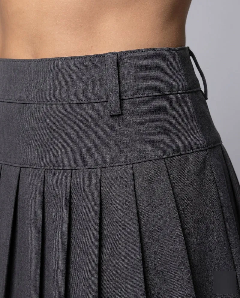 Damen Plissierter Minirock aus elastischem Denimstoff