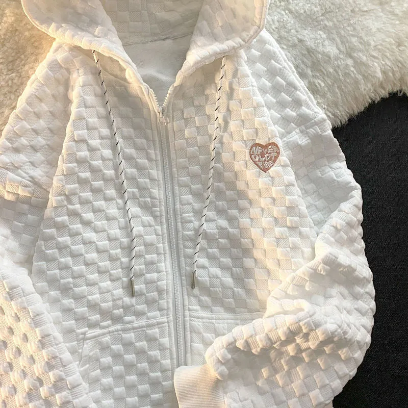 Damen Kapuzenjacke aus strukturiertem Material mit praktischen Taschen und modischem Design