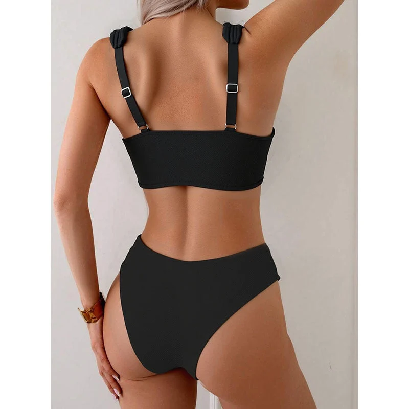 Damen Sportliches Bikini-Set mit breiten Trägern
