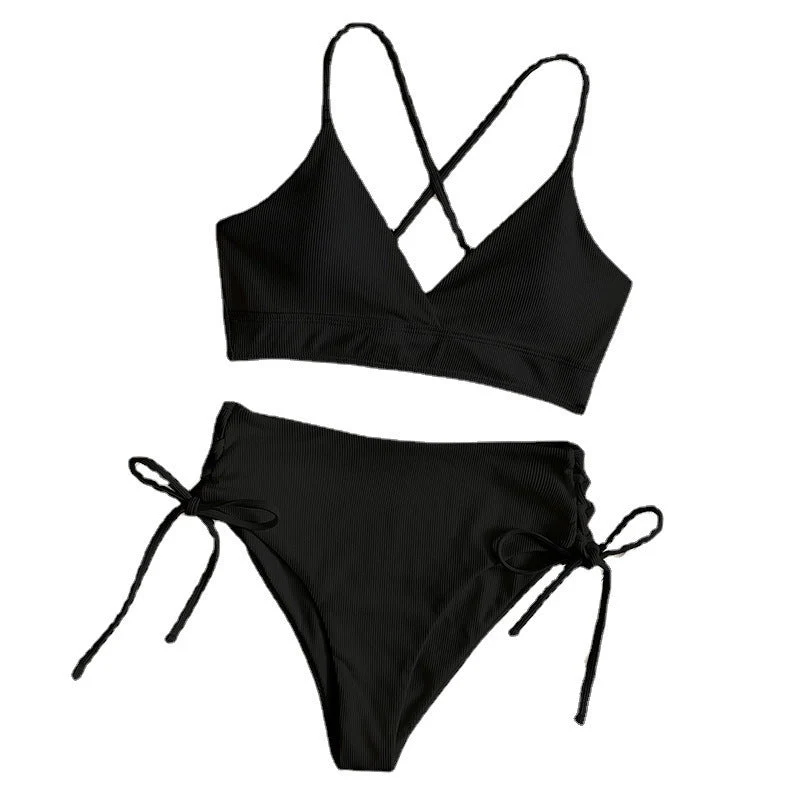 Damen Bikini-Set mit verstellbaren Trägern und raffinierten Schnürdetails