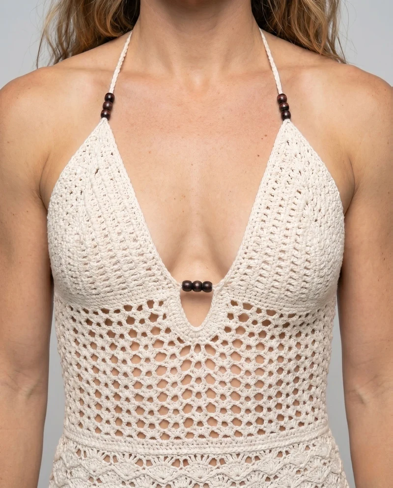 Damen Häkelkleid