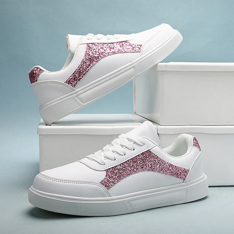 Damen Sportliche Sneakers mit Glitzer-Applikationen