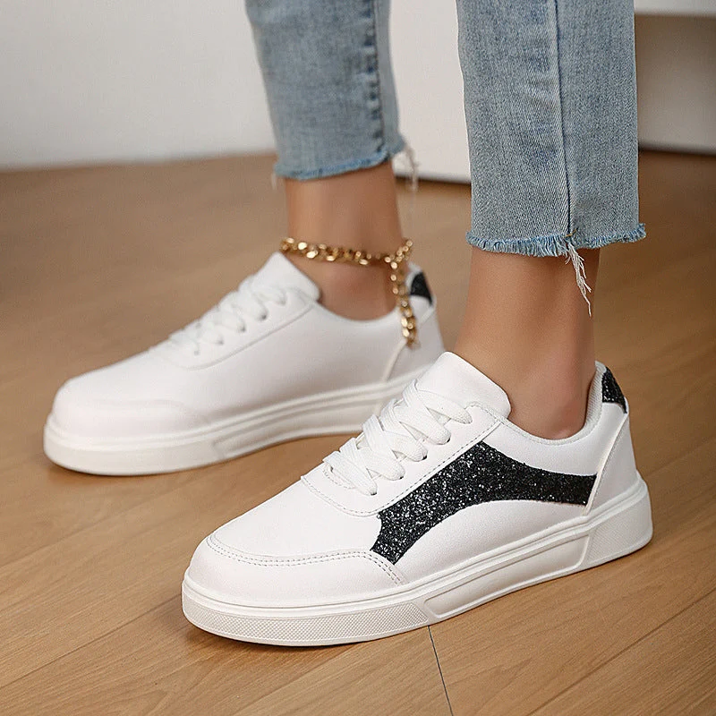 Damen Sportliche Sneakers mit Glitzer-Applikationen