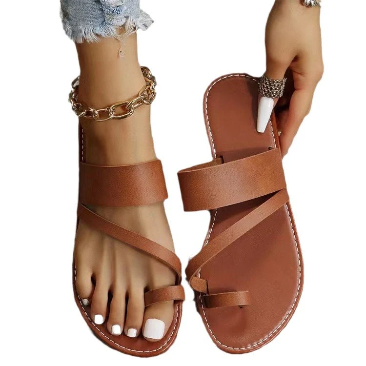 Damen Bequeme Freizeit-Sandalen mit modischem Riemendesign