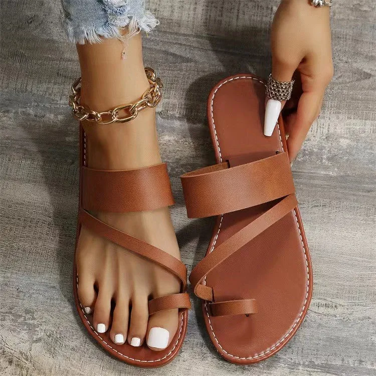 Damen Bequeme Freizeit-Sandalen mit modischem Riemendesign