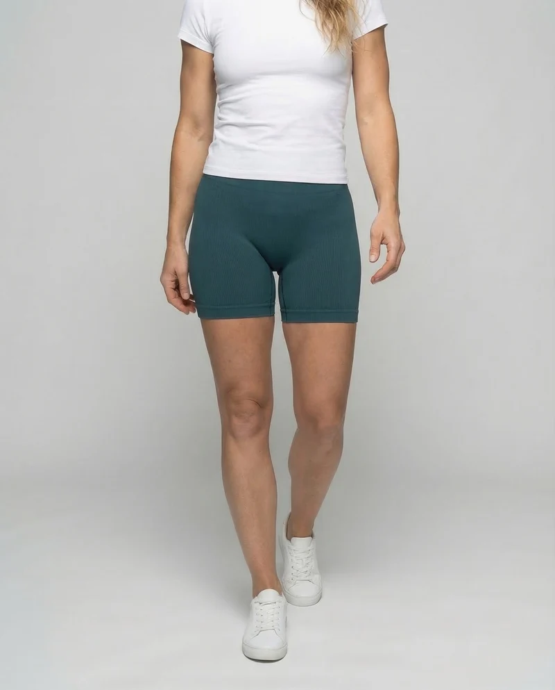 Damen Kurze Rippstrick-Leggings