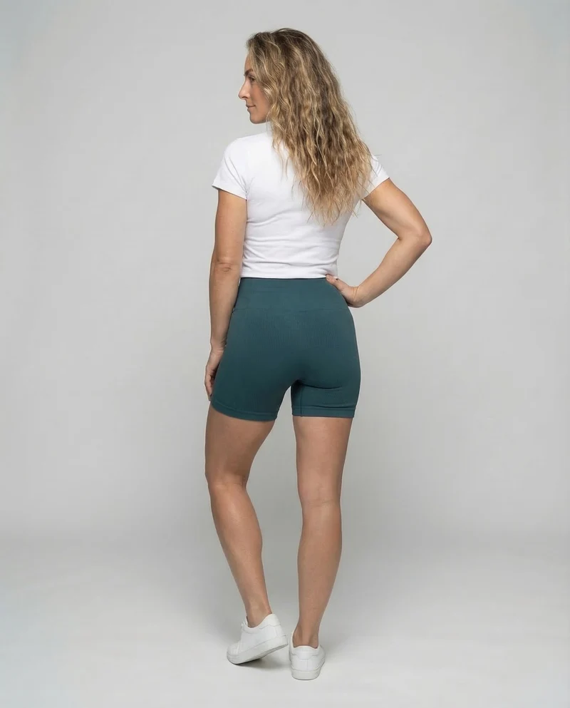 Damen Kurze Rippstrick-Leggings