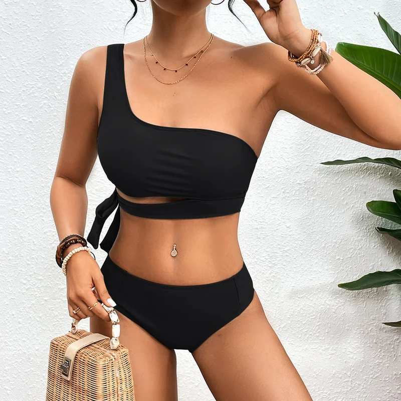 Damen Asymmetrischer Bikini mit verstellbarem Bindegurt