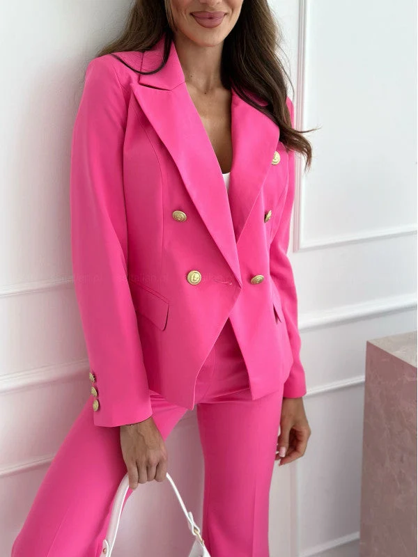 Damen Eleganter Blazer mit doppelter Knopfleiste und goldenen Details Nord Taschen