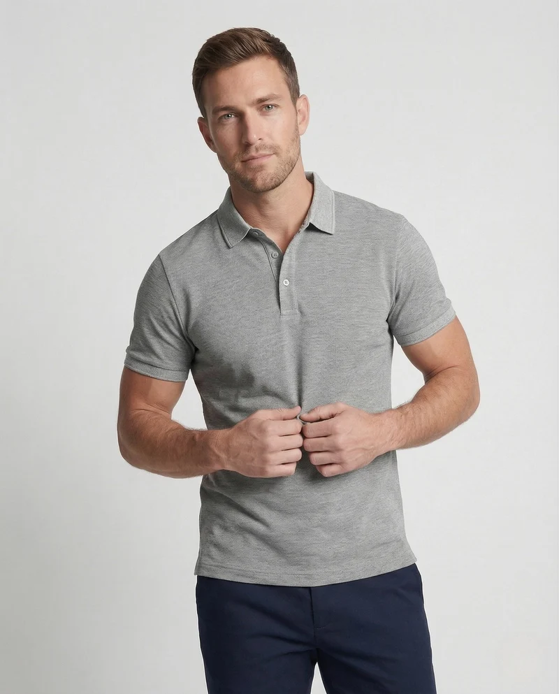 Herren Polo mit Kontrastkragen Kurzarm Shirt