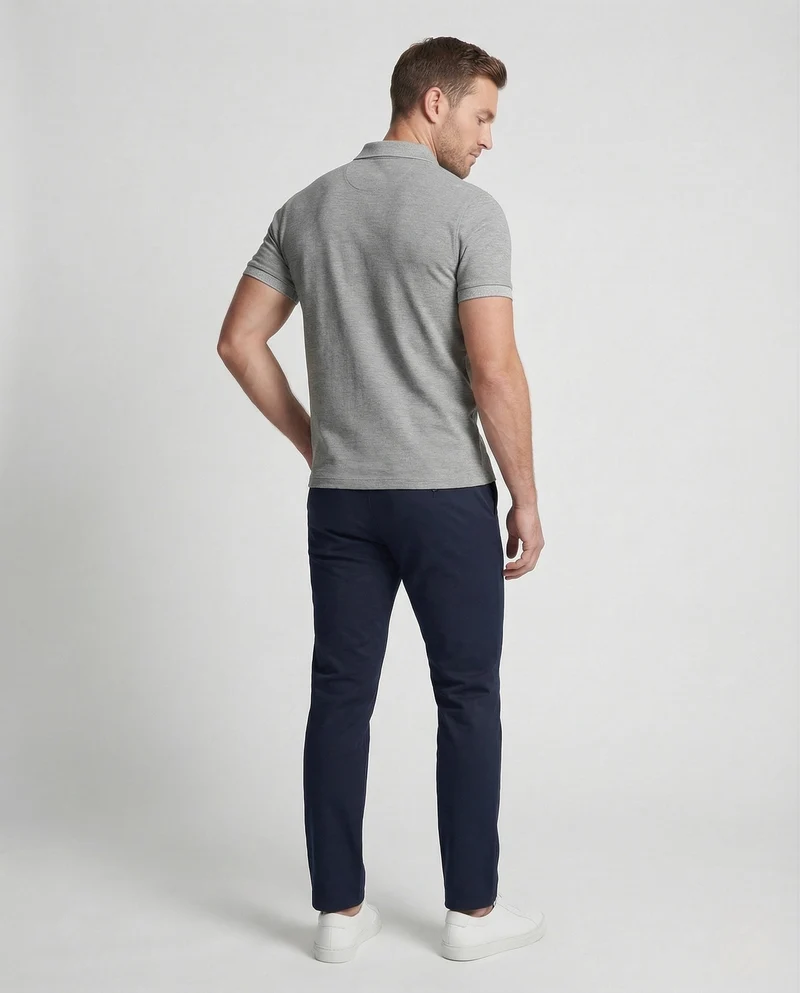 Herren Polo mit Kontrastkragen Kurzarm Shirt