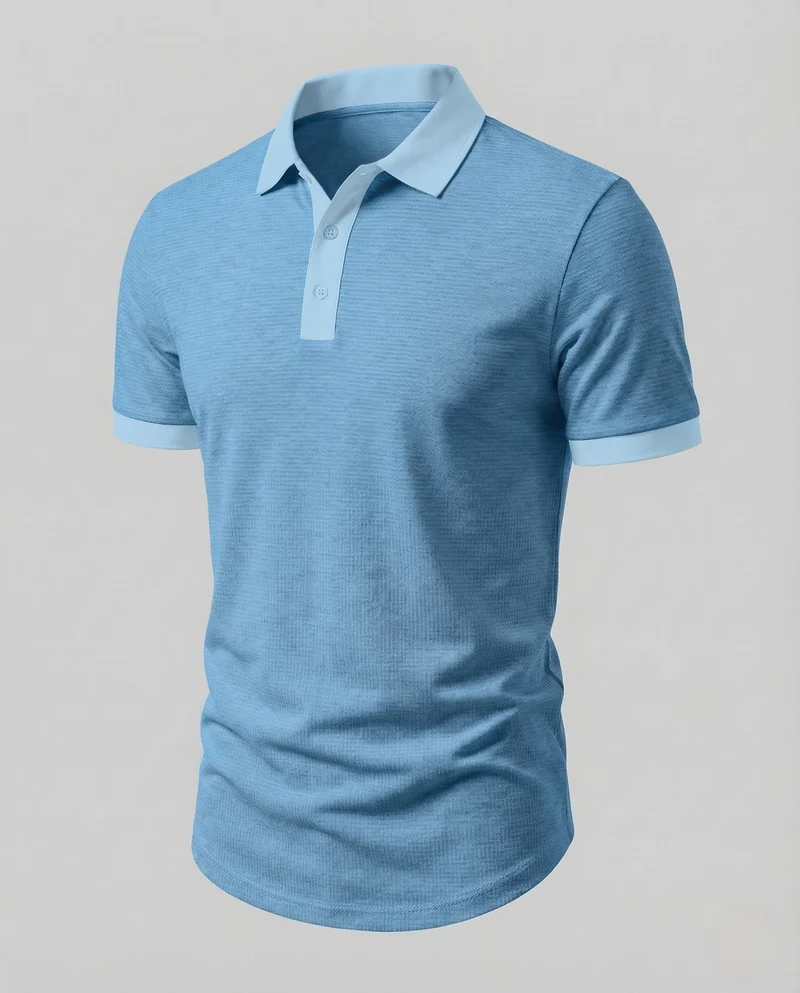 Herren Polo mit Kontrastkragen Kurzarm Shirt