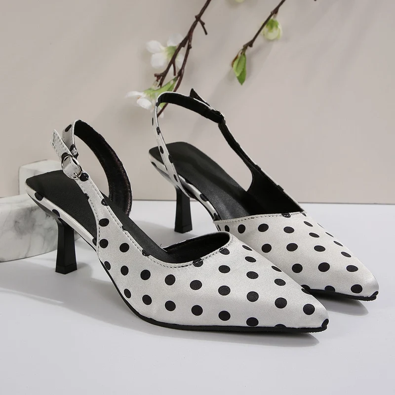 Damen Slingback-Pumps mit Punktmuster und elegantem Design