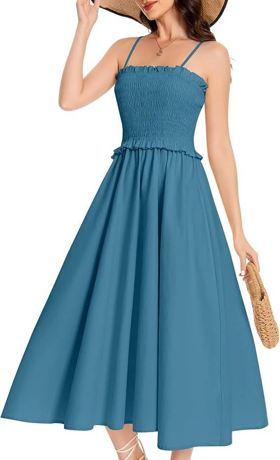 Damen Maxikleid mit geschnürtem Oberteil und fließendem Rock