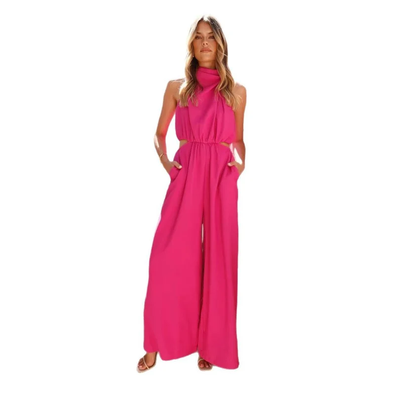 Damen Jumpsuit mit seitlichen Cut-Outs und komfortablem Weitbein-Design Nord Taschen