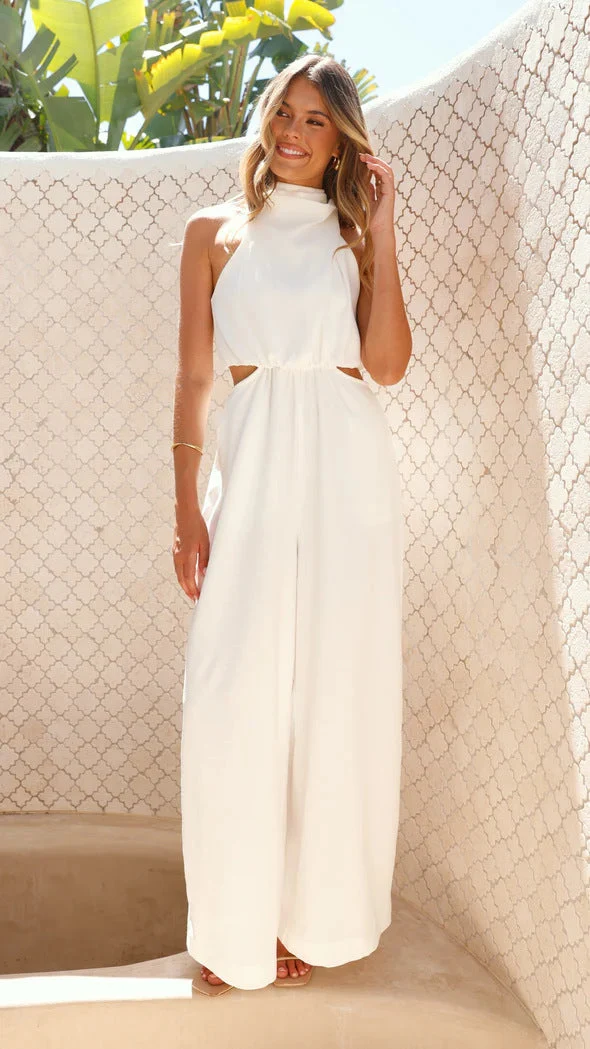 Damen Jumpsuit mit seitlichen Cut-Outs und komfortablem Weitbein-Design Nord Taschen