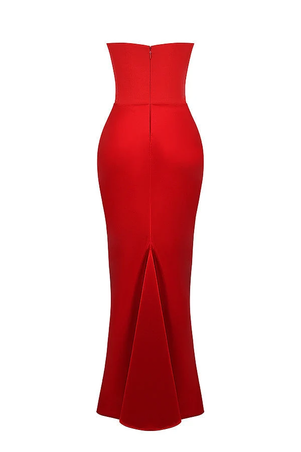 Trägerloses Korsett Maxi Kleid